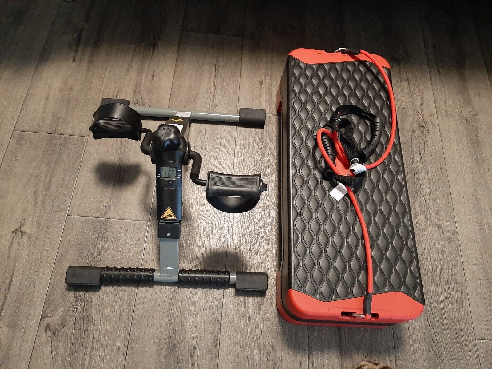 Fitness set: Mini Hometrainer & Stepband, Ophalen, Gebruikt, Buik, Stepbank