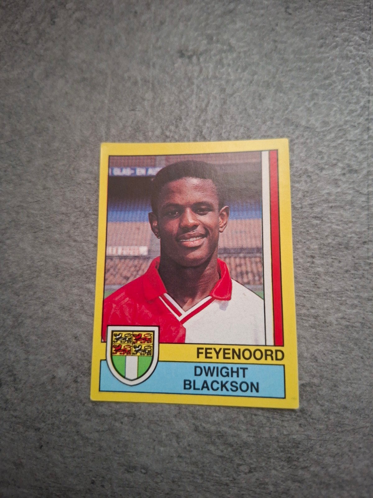 Panini sticker Voetbal 90. Dwight Blackson Feyenoord., Ophalen of Verzenden, Zo goed als nieuw, Sticker