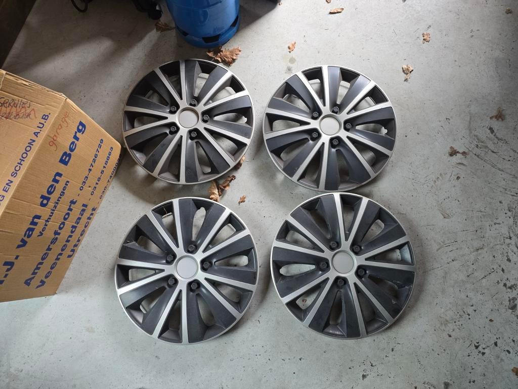 Set van 4 wieldoppen 15 inch - zwart/zilver, Ophalen
