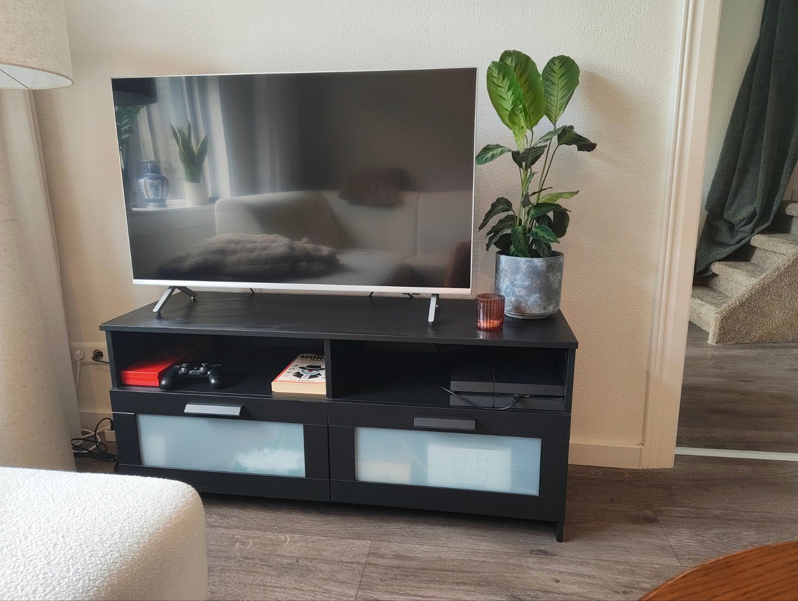 IKEA TV meubel zwart, 120x40x54 cm, goede staat, Huis en Inrichting, Ophalen, Gebruikt, 100 tot 150 cm, Minder dan 100 cm