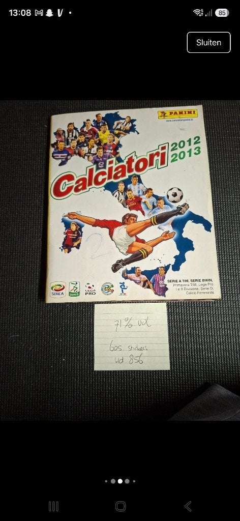 Panini album serie A Calciatori 2012-2013 71%vol, Ophalen of Verzenden, Zo goed als nieuw, Buitenlandse clubs, Poster, Plaatje of Sticker