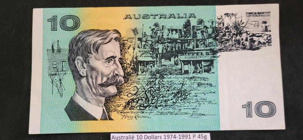 Australië 10 Dollars 1974-1991 P.45g gebruikt, Postzegels en Munten, Bankbiljetten | Oceanië, Ophalen of Verzenden