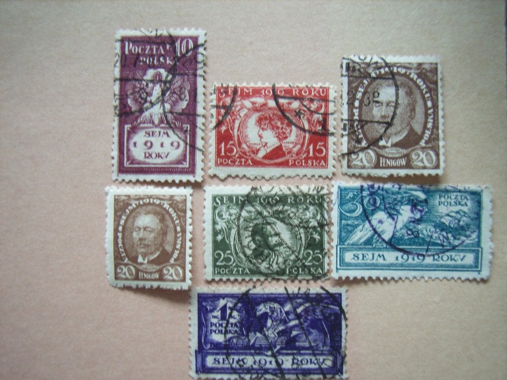 MM  Polen 123-129, Ophalen of Verzenden, Polen, Gestempeld