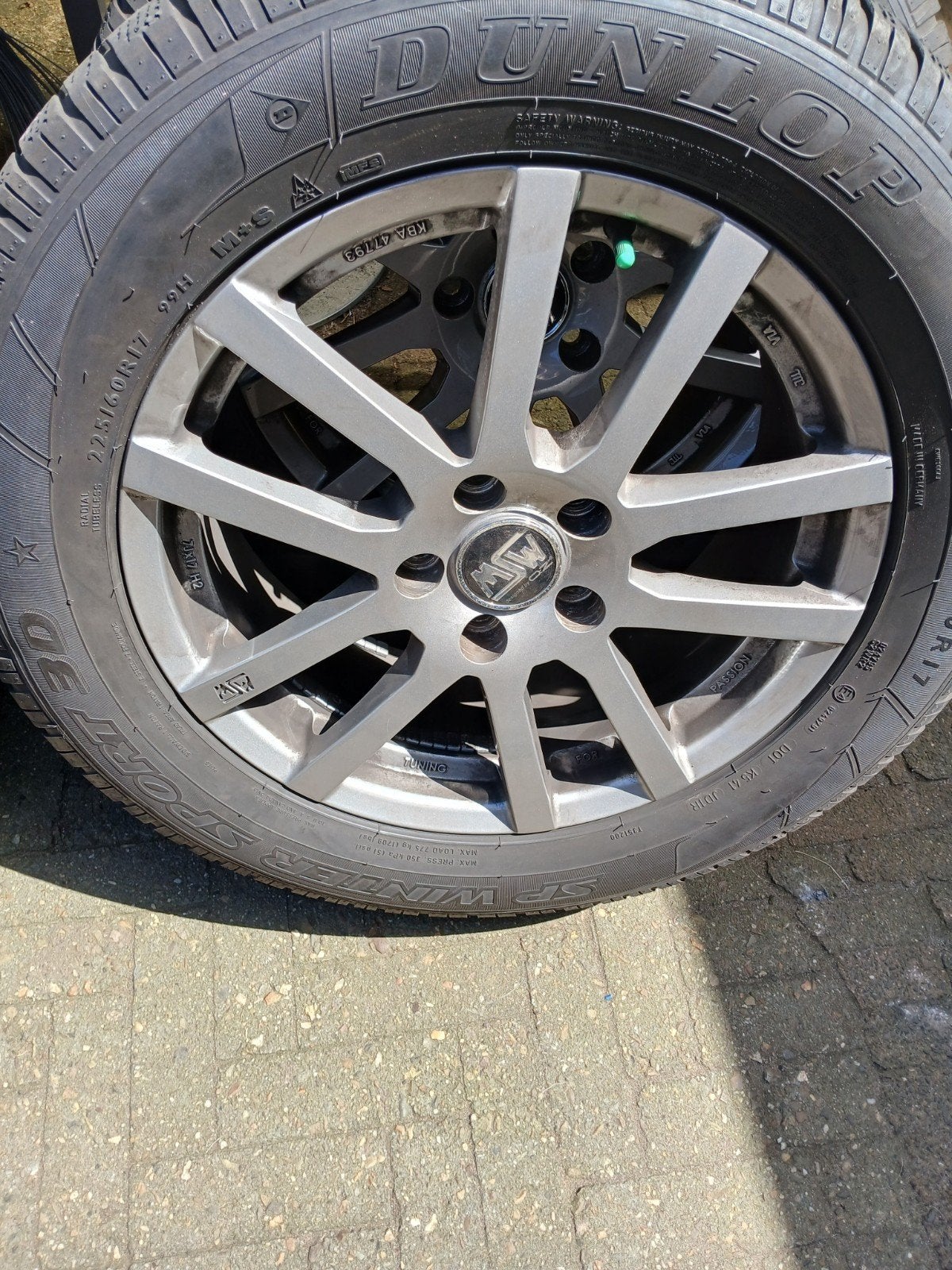 4 goede banden met aluminium velgen, Auto-onderdelen, Banden en Velgen, Ophalen, Gebruikt, Banden en Velgen, 17 inch