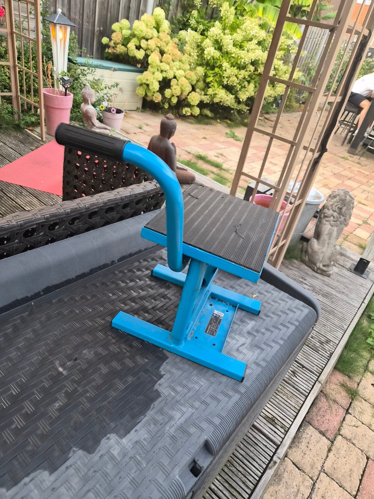 Blauwe motorfiets liftstandaard, Motoren, Ophalen, Gebruikt