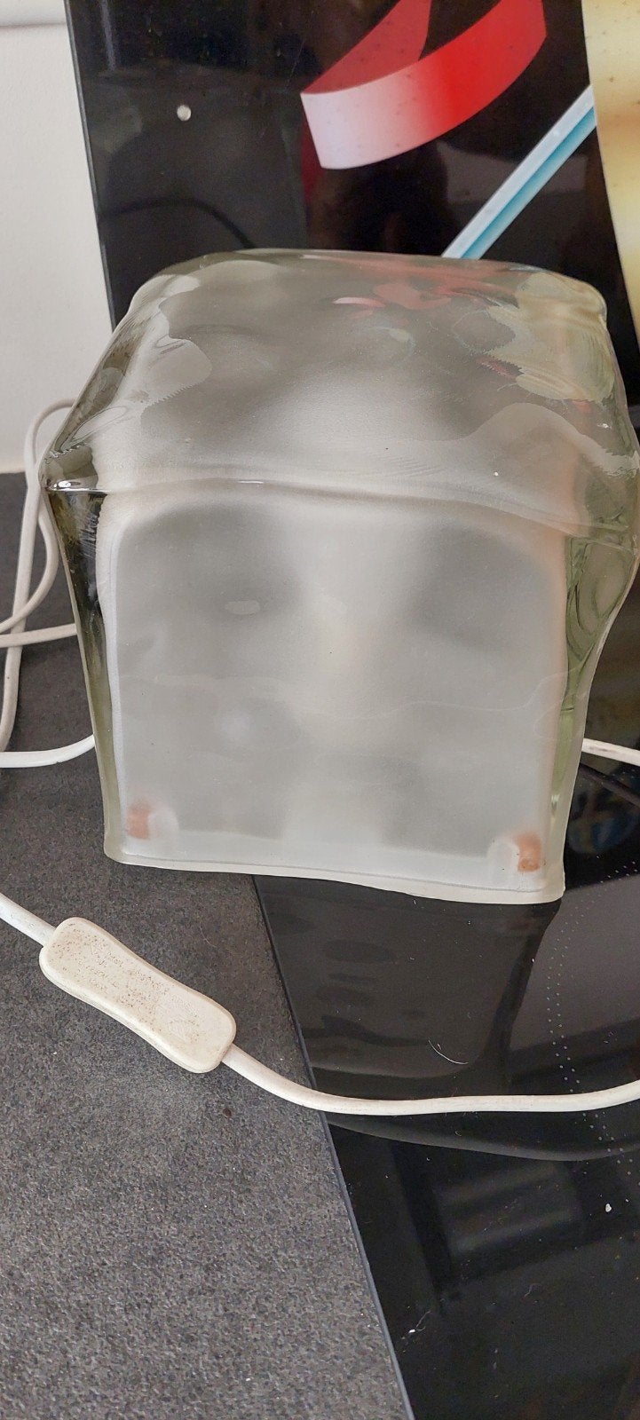 Vintage Glazen ice cube ikea lamp,jaren 90, Gebruikt, Ophalen of Verzenden, Glas, Modern