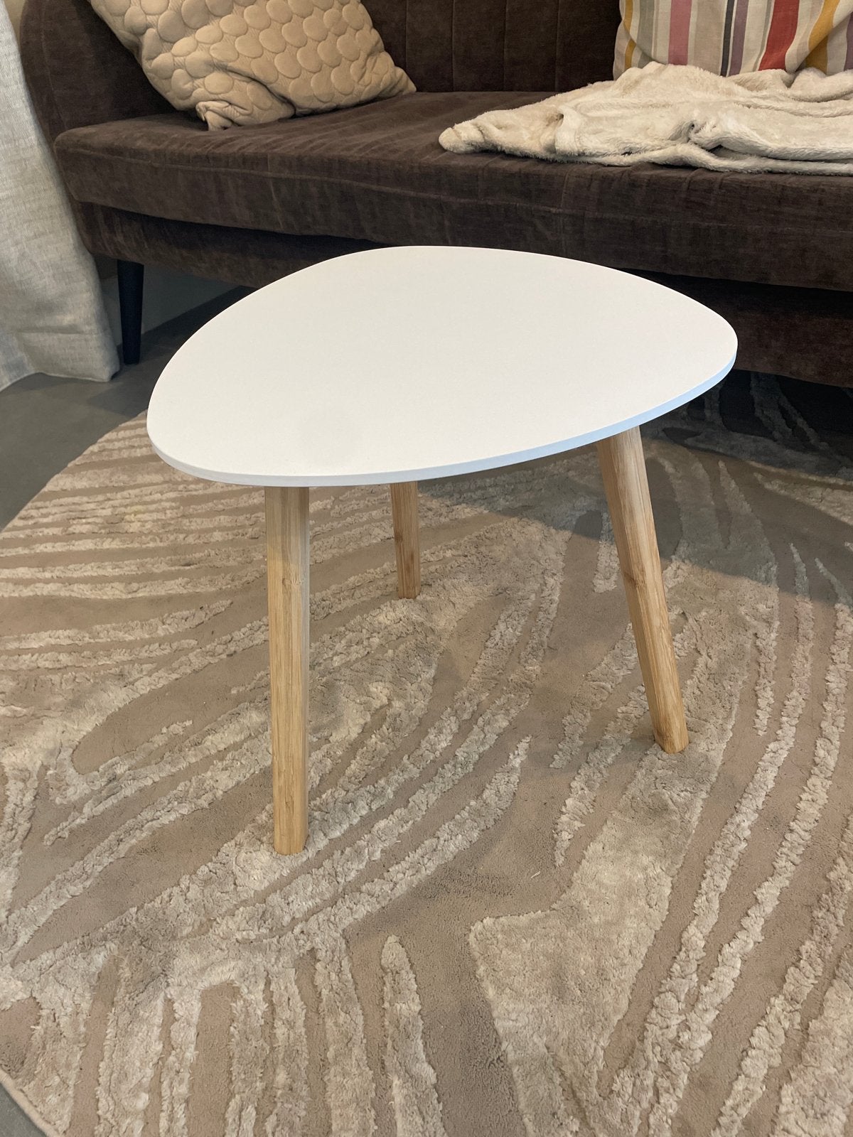JYSK TAPS bijzettafel 40x40 – wit/bamboe – nieuw, Ophalen, Minder dan 50 cm, Zo goed als nieuw, Overige vormen