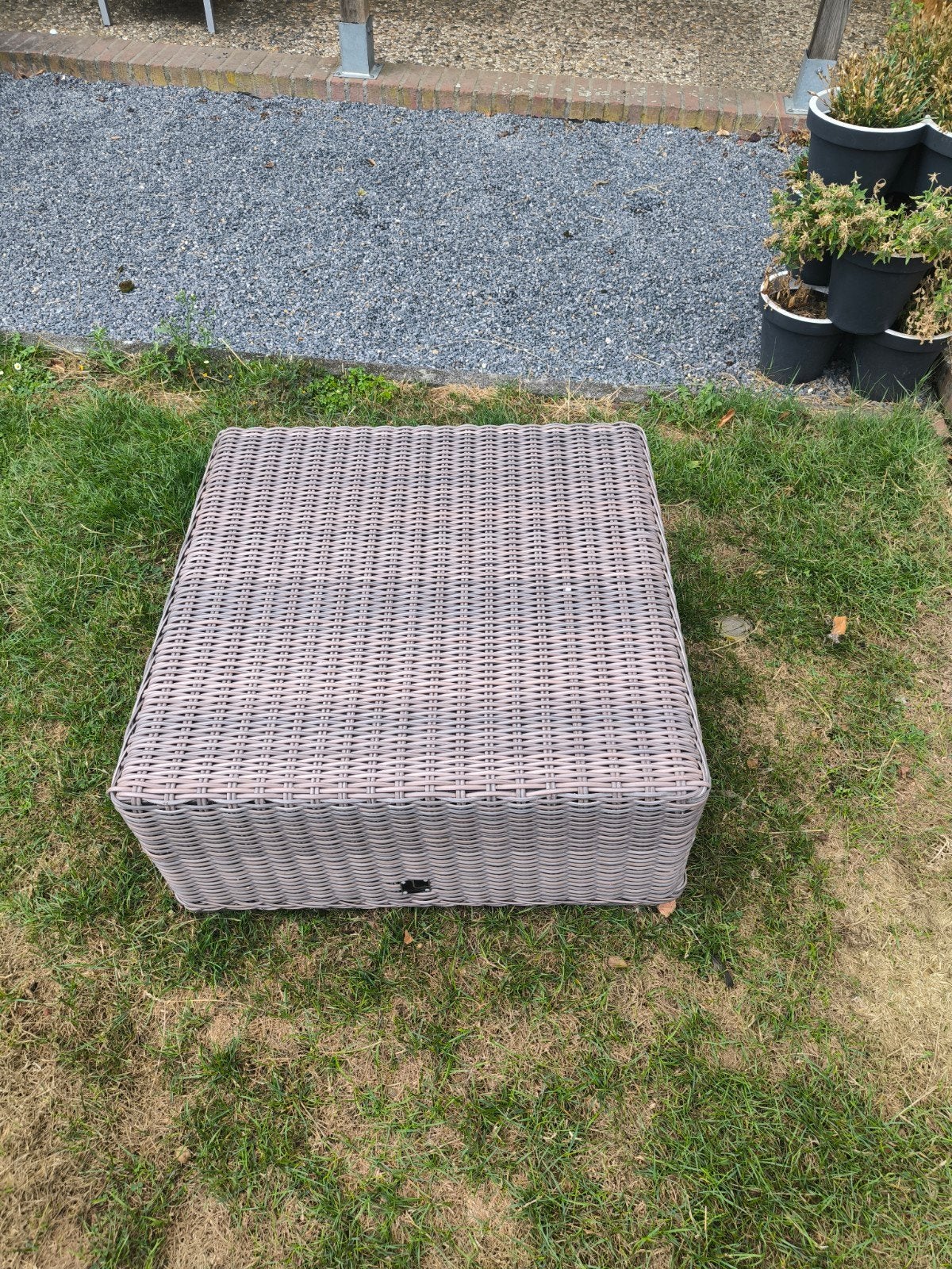 tuintafel/hokker 75x75x45 cm, Tuin en Terras, Ophalen, Zo goed als nieuw, Vierkant, Wicker