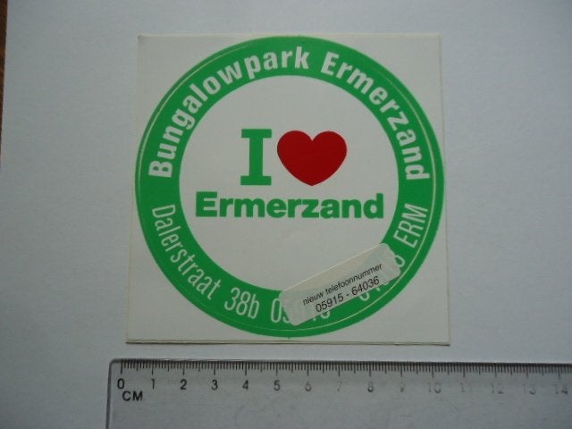 sticker oud ERMERZAND Erm vakantie vintage retro, Verzenden, Zo goed als nieuw, Bedrijf of Vereniging