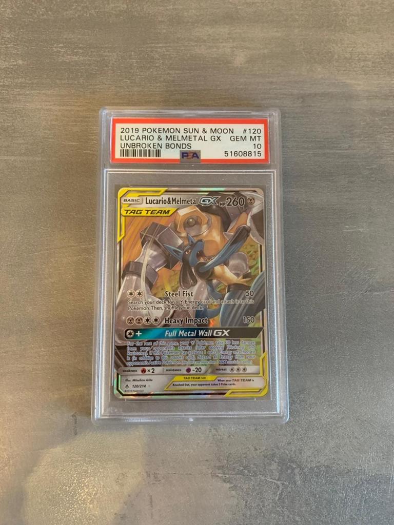 Lucario & melmatel gx psa 10, Ophalen of Verzenden, Zo goed als nieuw