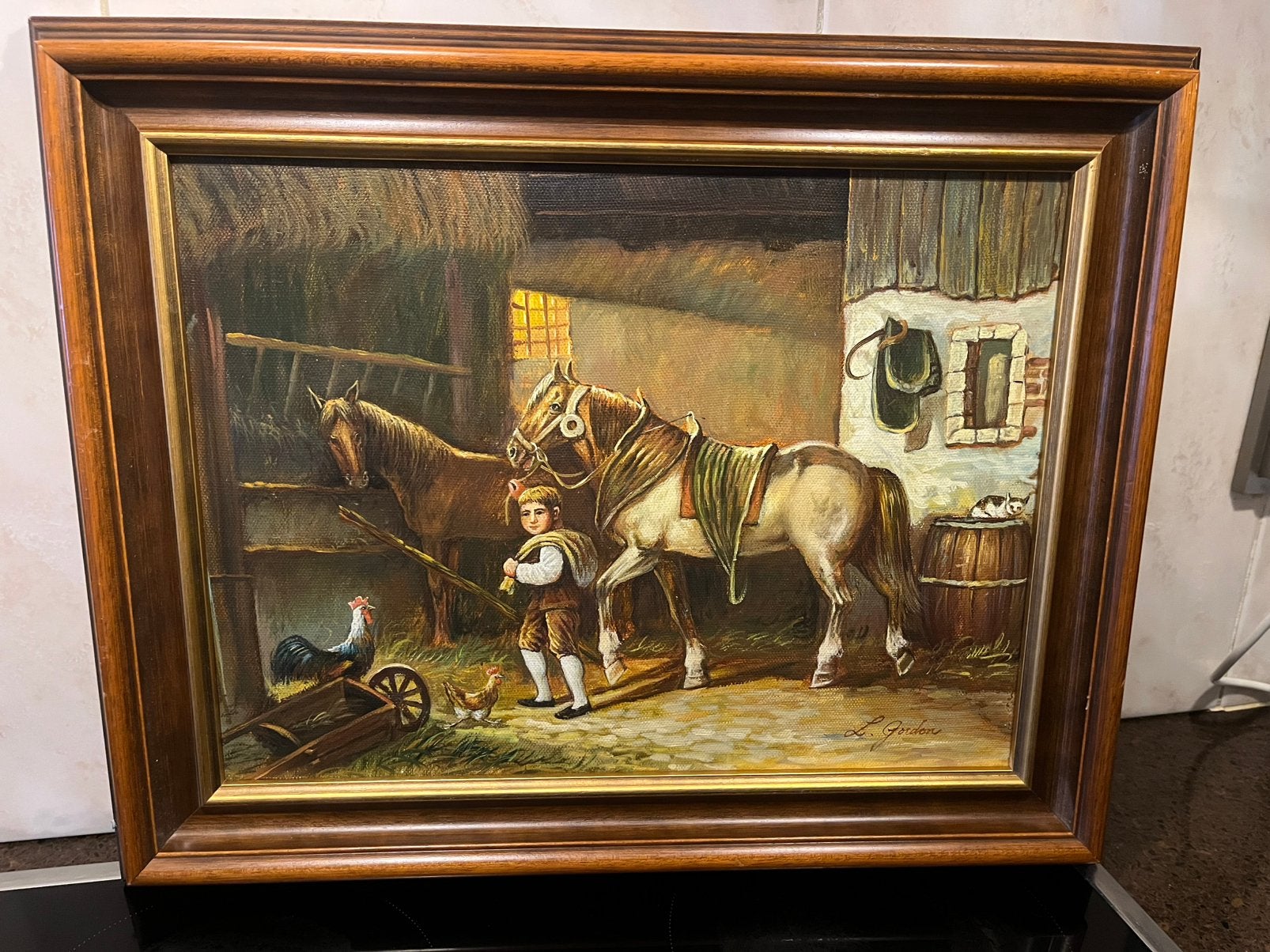 Prachtige olieverf schilderij met paarden, Ophalen