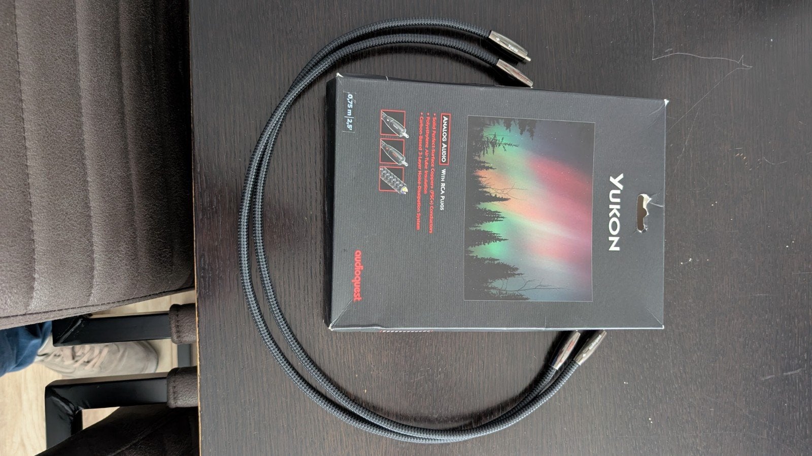 AudioQuest Yukon RCA kabel 0,75m - Hoogwaardige Interlink, Ophalen, Zo goed als nieuw, Minder dan 2 meter, Interlink-kabel
