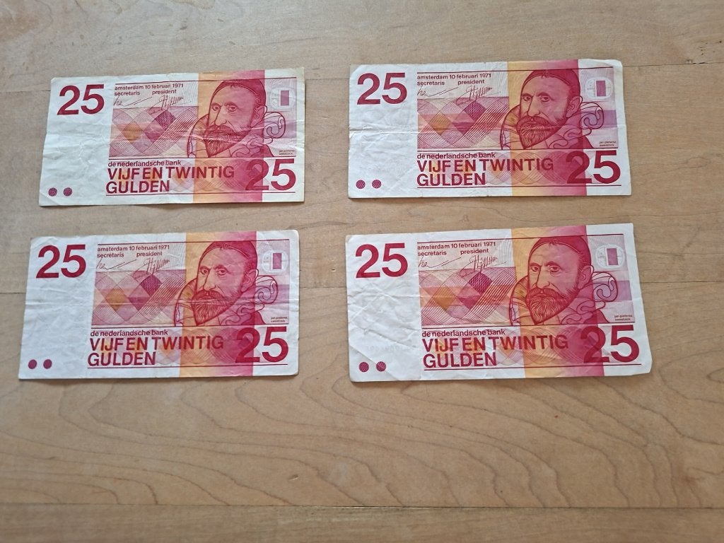 4 x 25 gulden Sweelinck 1971, Verzenden, 25 gulden