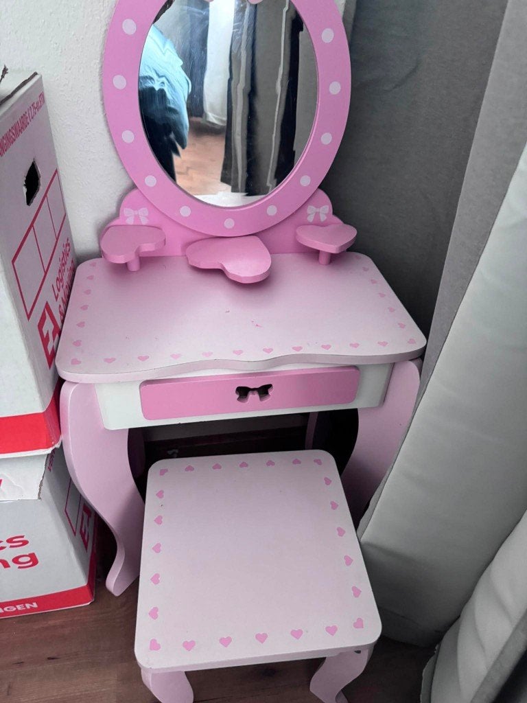 LUPILU Houten Speelgoed Make-up Tafel | Kinder Kaptafel, Kinderen en Baby's, Speelgoed | Houten speelgoed, Ophalen, Gebruikt, Meubelstuk of Keukentje