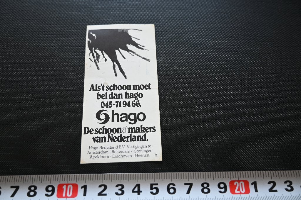 sticker 693 als 't schoon moet bel dan HAGO, Ophalen, Zo goed als nieuw