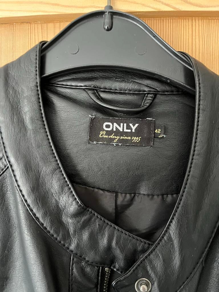 Zwart Only nep leren jasje, maat 42, Kleding | Dames, Ophalen of Verzenden, Zo goed als nieuw, Maat 42/44 (L), Zwart