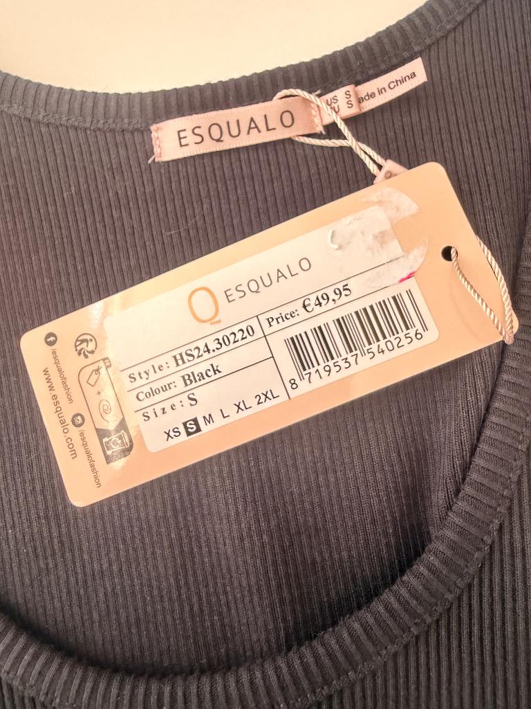 Esqualo top NIEUW S, Verzenden, Zwart, Nieuw, Zonder mouw