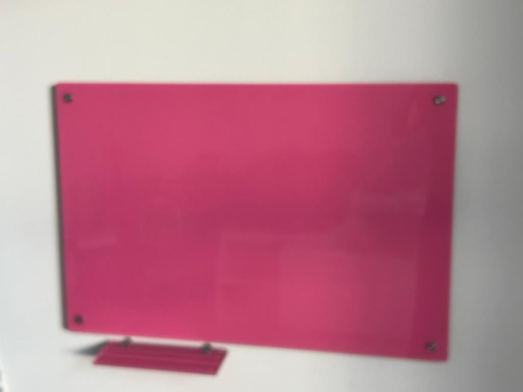 Roze glassboard met plankje, Ophalen, Zo goed als nieuw, Magneetbord