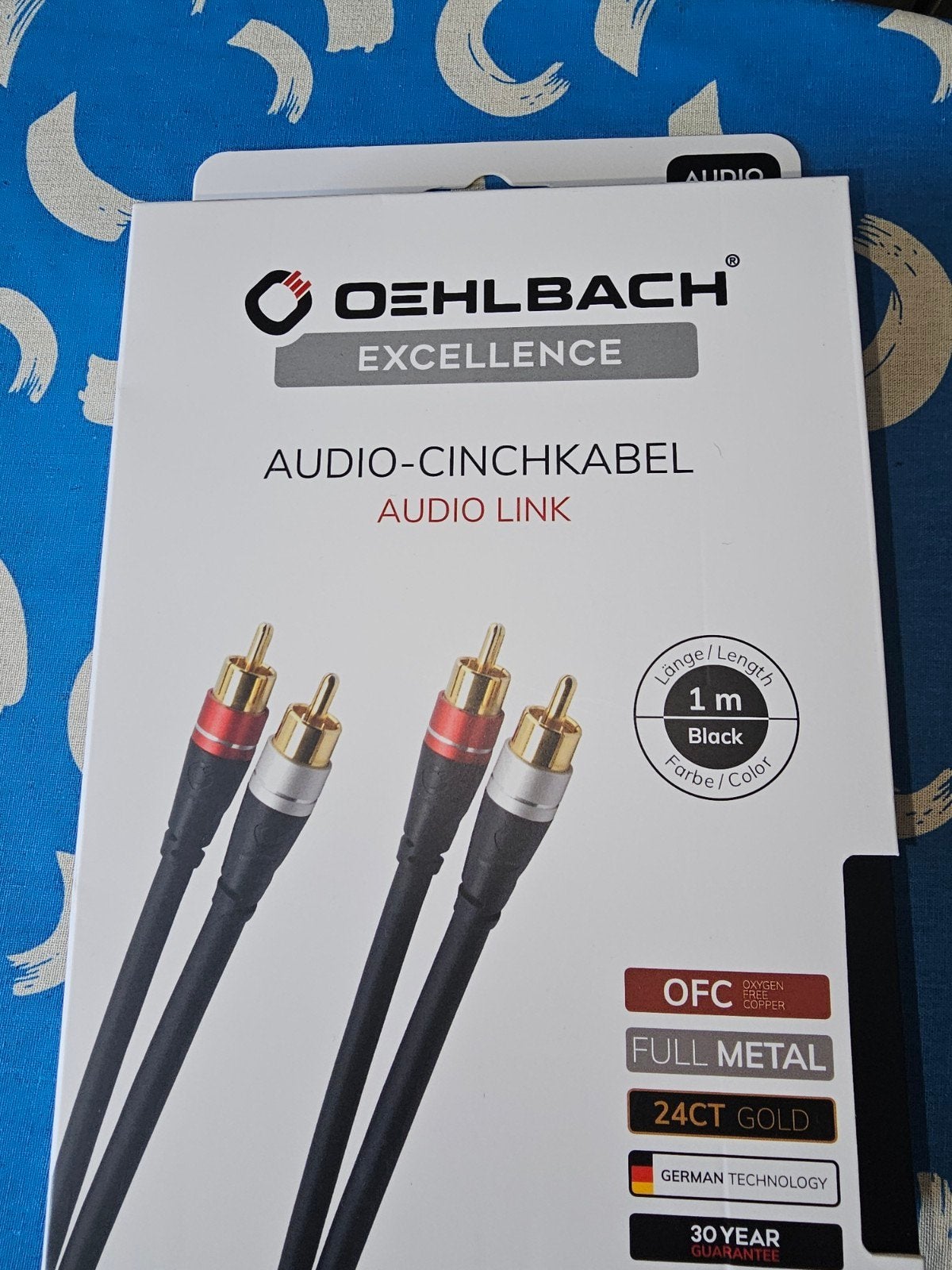 Oehlbach RCA interlink - 1 meter - Zo goed als nieuw, Ophalen, Zo goed als nieuw, Minder dan 2 meter, Interlink-kabel