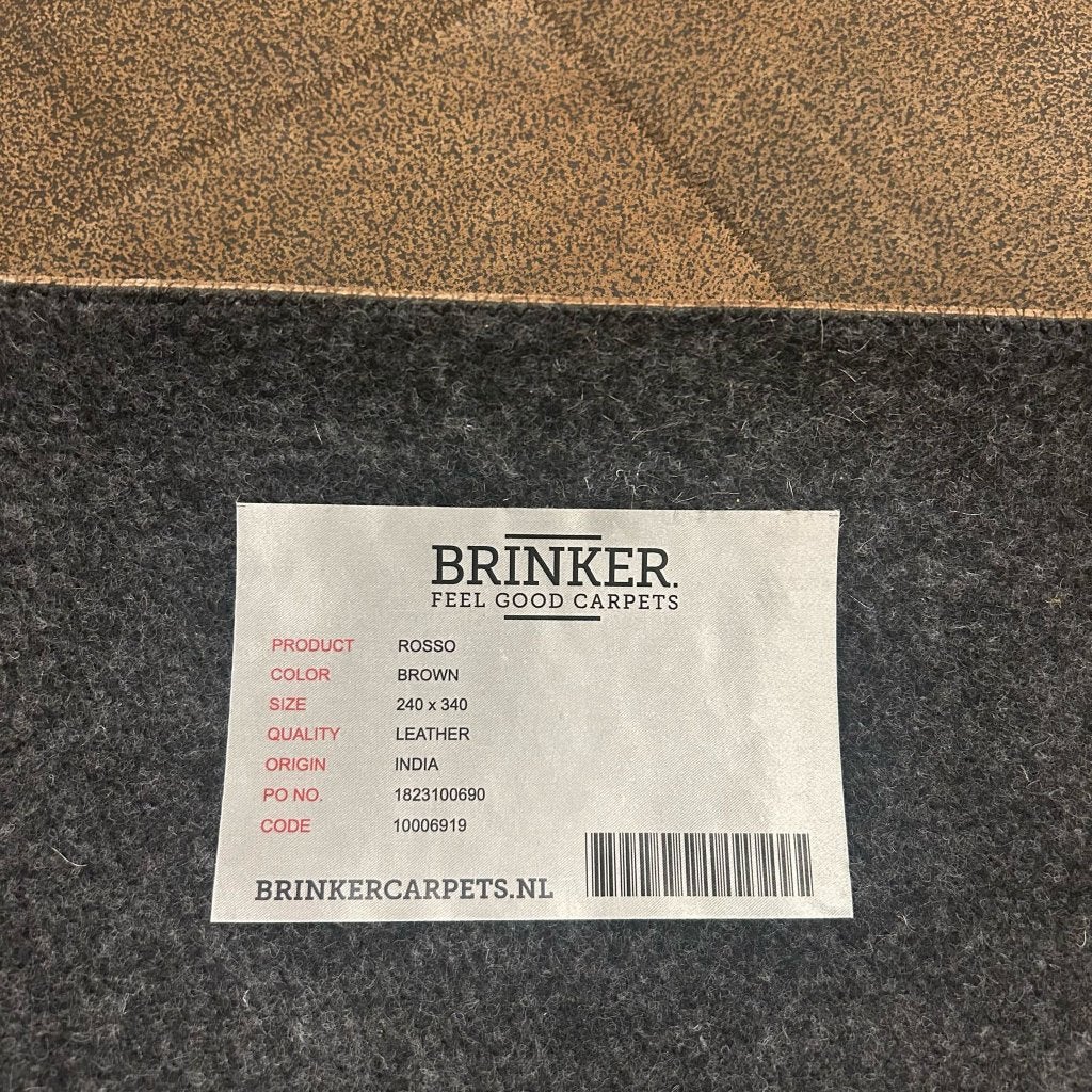 Brinker Rosso Brown Vloerkleed - 240x340cm, Brinker, 200 cm of meer, Ophalen of Verzenden, Zo goed als nieuw