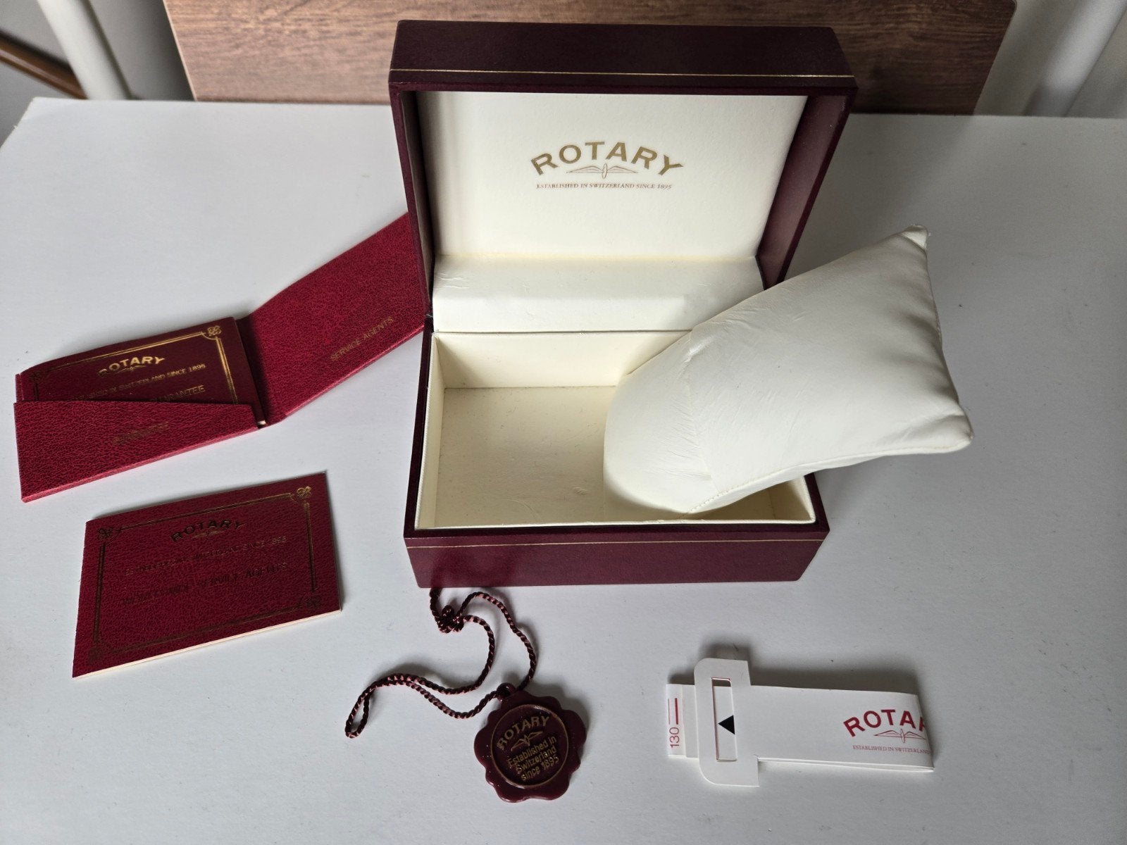 Originele Rotary Horlogedoos – Bordeauxrood (met toebehoren), Ophalen of Verzenden, Staal, Overige merken, 1960 of later
