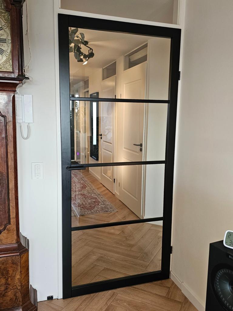 Staal-look Opdek-Deur, 211x93 cm, nieuwstaat, Doe-het-zelf en Verbouw, Ophalen, Zo goed als nieuw, Binnendeur, 200 tot 215 cm