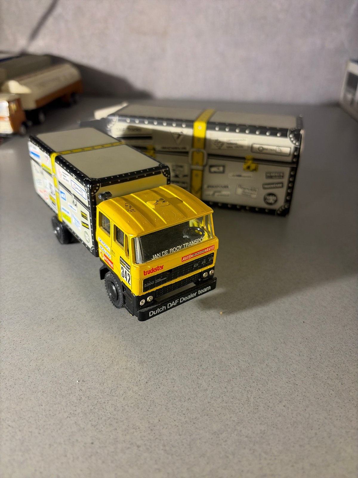 DAF Trucks Jan de Rooy Transport Dakar Rally model, Ophalen of Verzenden, Zo goed als nieuw, Bus of Vrachtwagen, Lion Toys