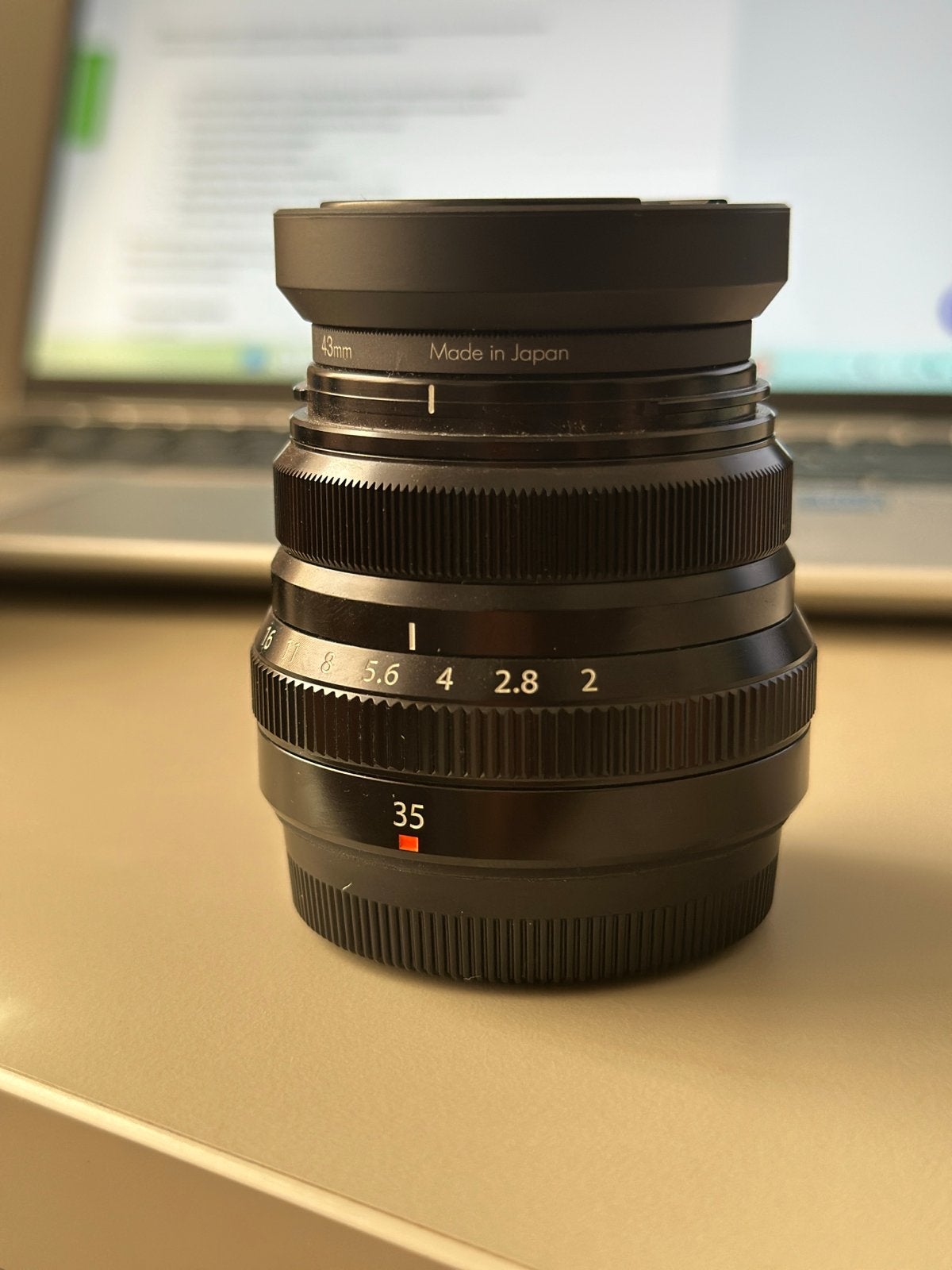 Fujifilm lens 35mm f/2 met Hoya lensbeschermer, Fujifilm, Ophalen of Verzenden, Zo goed als nieuw, Standaardlens
