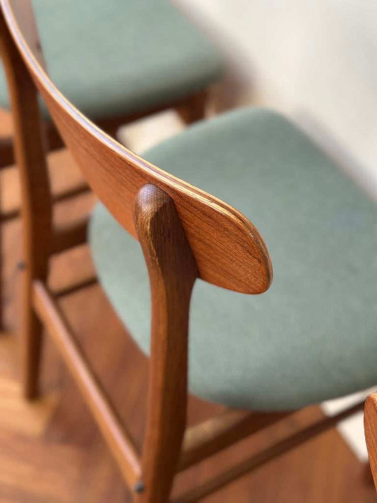 Set 4 vintage stoelen Deens teak hout eieken jaren 50/60/70, Ophalen, Gebruikt, Overige kleuren, Vintage