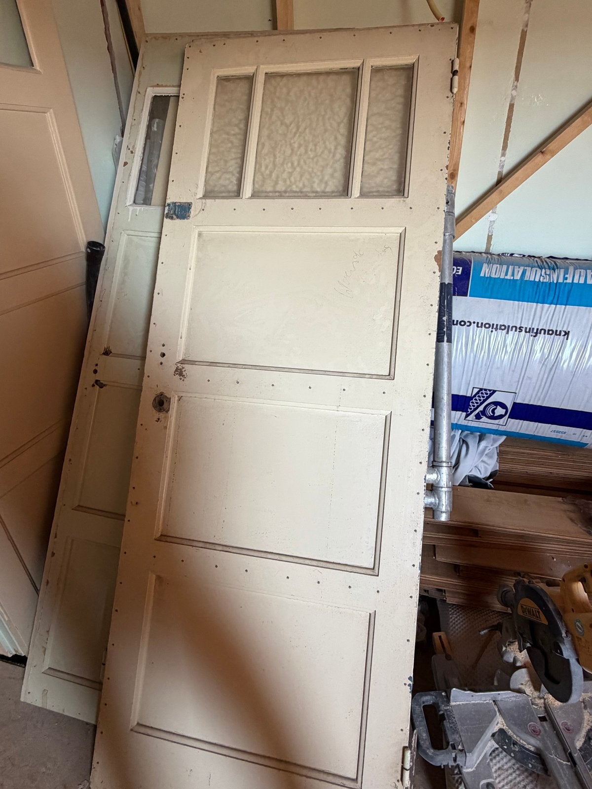 Jaren '30 Binnendeur met Glas - Authentieke Stijl, Ophalen, Gebruikt, 80 tot 100 cm, Binnendeur
