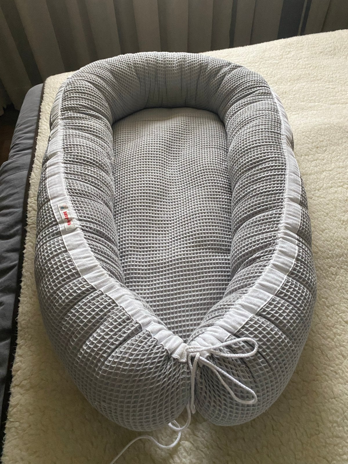 Babynestje wafelstof grijs - comfortabel en veilig, Ophalen of Verzenden, Zo goed als nieuw, Overige typen