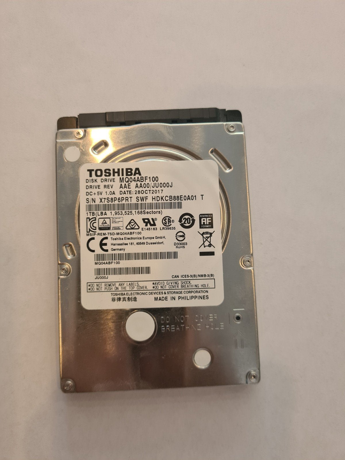 Toshiba 1TB HDD - Interne harde schijf voor laptop/desktop, Computers en Software, Harde schijven, Ophalen of Verzenden