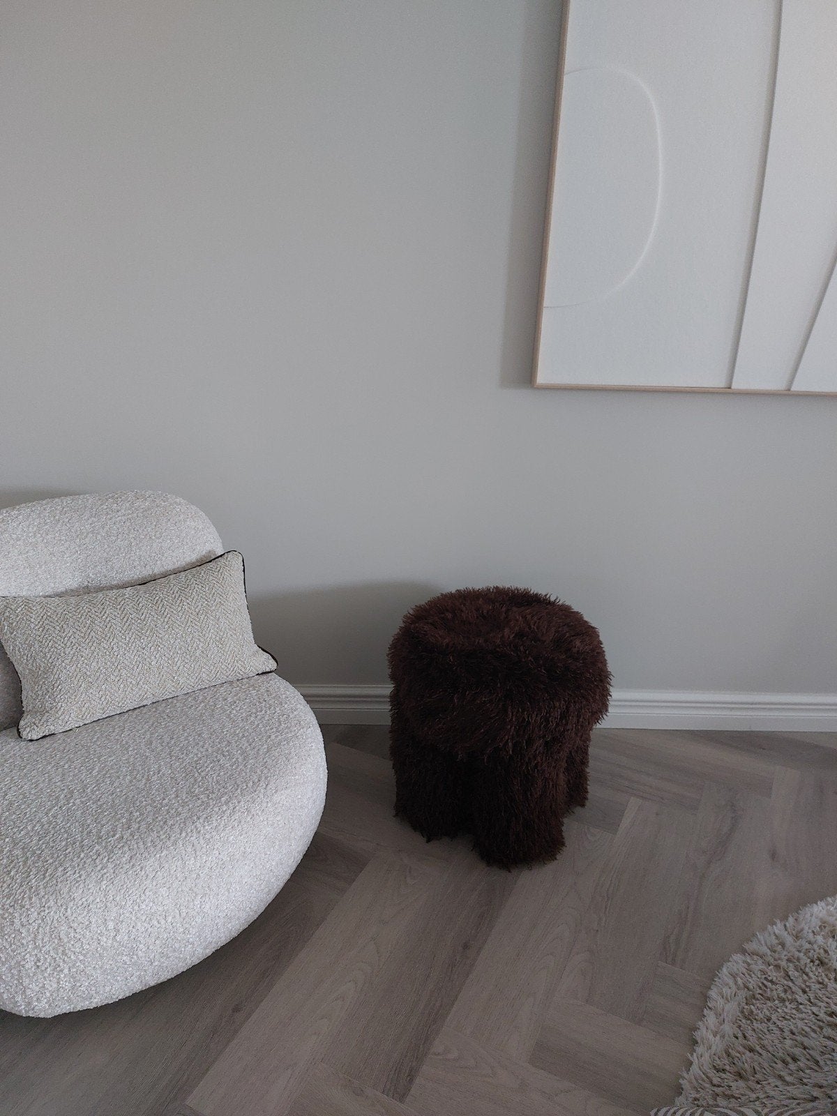 By Boo poef doodly bruin, Ophalen, Zo goed als nieuw, Rond, Minder dan 50 cm