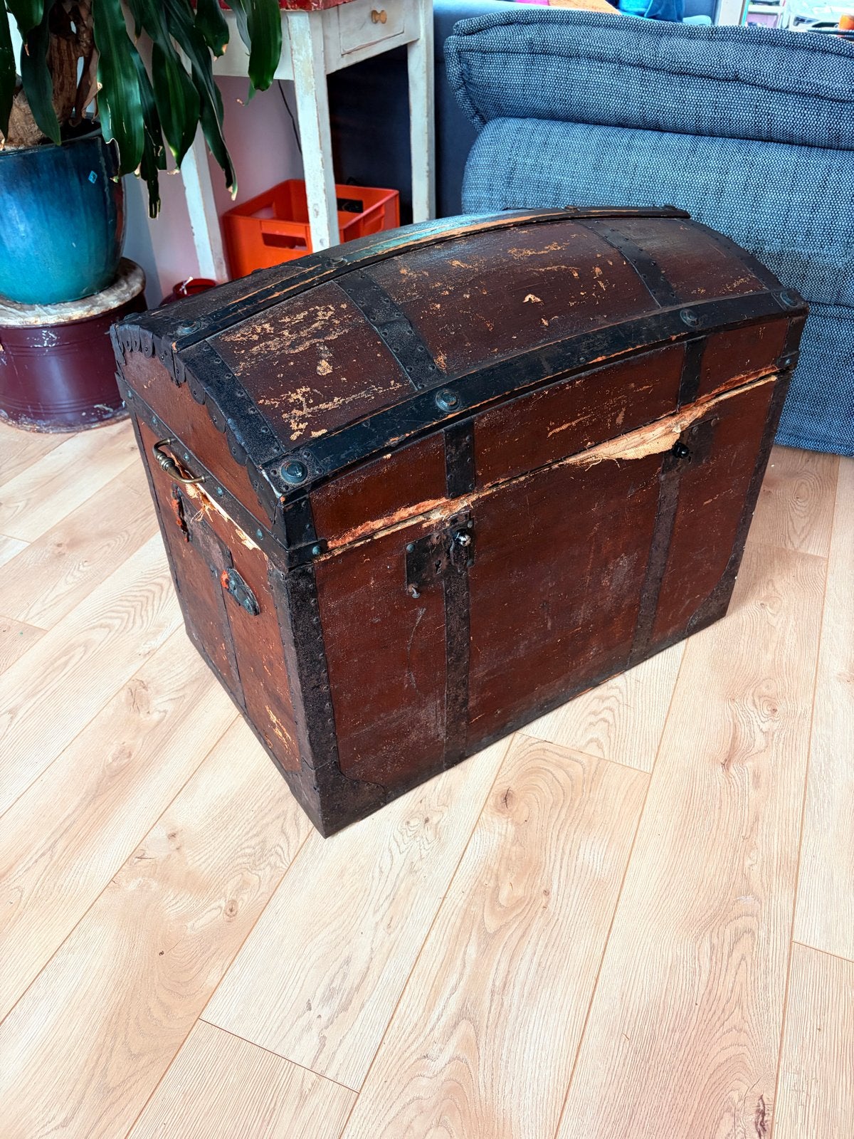 Vintage Reiskoffer / Opbergkist - Decoratief, Ophalen