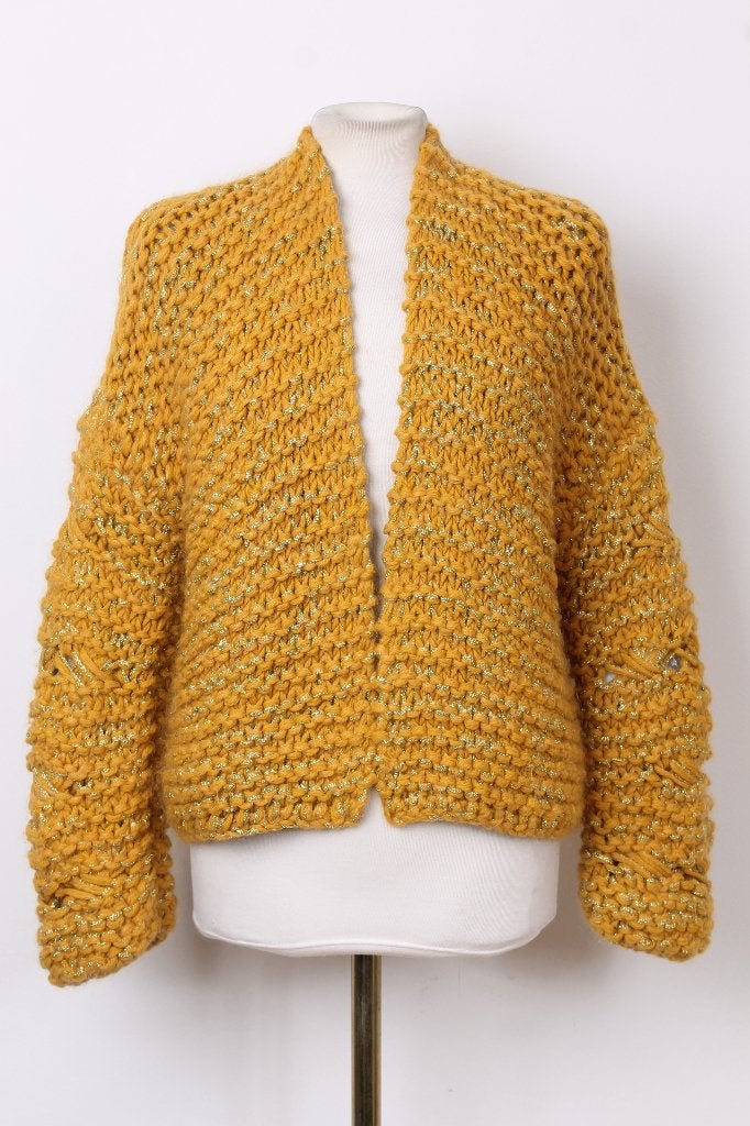Herfst! Gebreid vest van KIRO by KIM maat 42, Geel, Maat 42/44 (L), Ophalen of Verzenden, Zo goed als nieuw