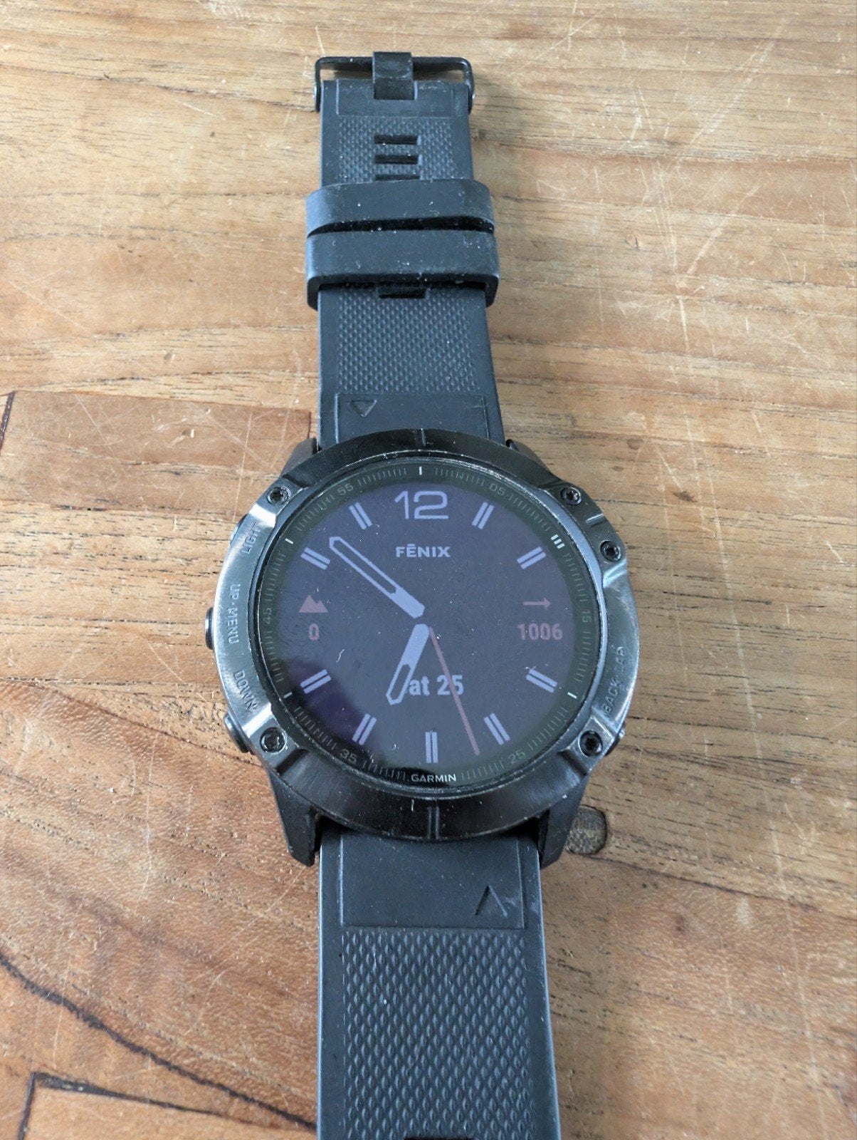 Garmin Fenix 6X Sapphire GPS Multisport Smartwatch Zwart, Gebruikt, Zwart, Garmin, Ophalen of Verzenden