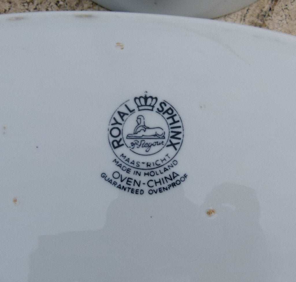 3 x Royal Sphinx Blue Band Oven Schaal Ovenschalen, Ophalen of Verzenden