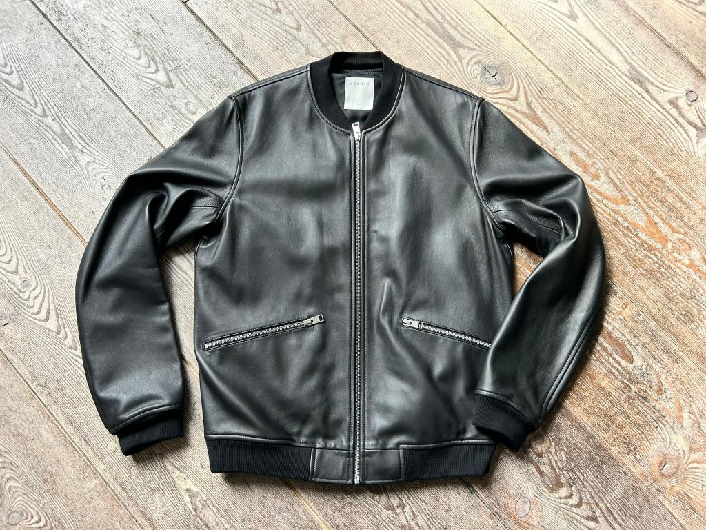 Sandro leren jas zwart, maat M, NIEUW jacket Monaco, Maat 48/50 (M), Zwart, Nieuw, Ophalen of Verzenden
