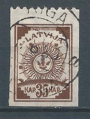 C726 - Baltische staten – Letland – MiNr 12B (gestempeld), Ophalen of Verzenden, Overige landen, Gestempeld