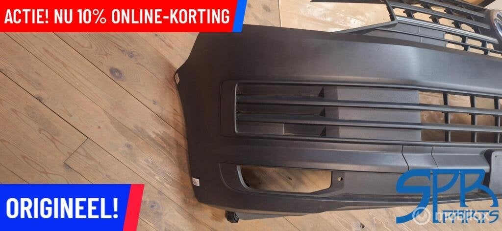 VW TRANSPORTER T6 VOORBUMPER 7E0807221D 9b9 MISTLAMPEN GRILL, Gebruikt, Volkswagen, Ophalen of Verzenden, Volkswagen