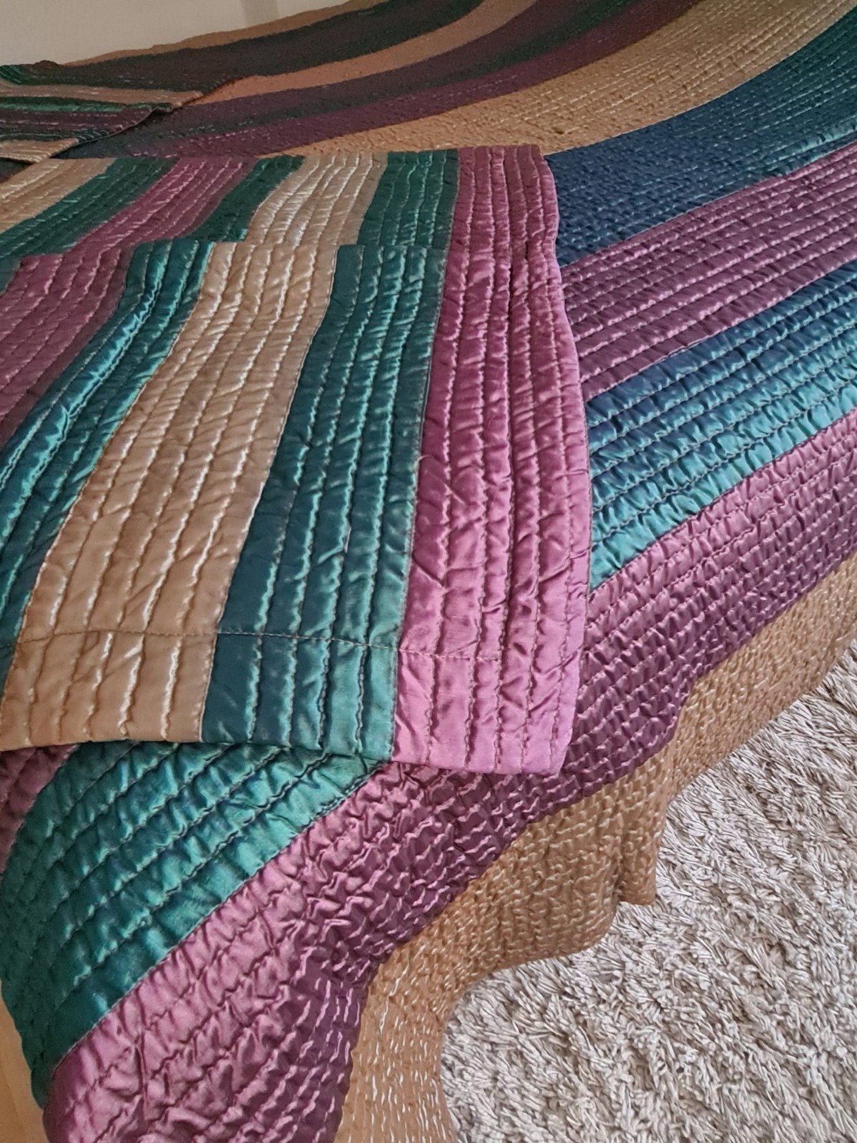 Luxe bedsprei met kussenslopen, Ophalen, Meerkleurig, Tweepersoons, Zo goed als nieuw