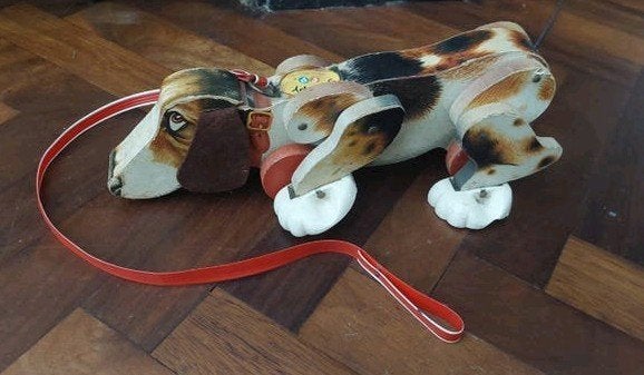 Vintage houten Fischer Price Snoopy, Antiek en Kunst, Antiek | Speelgoed, Ophalen of Verzenden