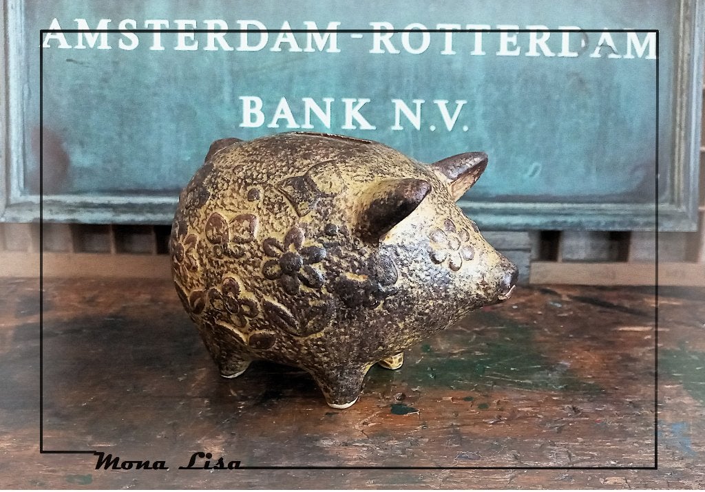 Brocante spaarvarkentje – aardewerk, Ophalen of Verzenden