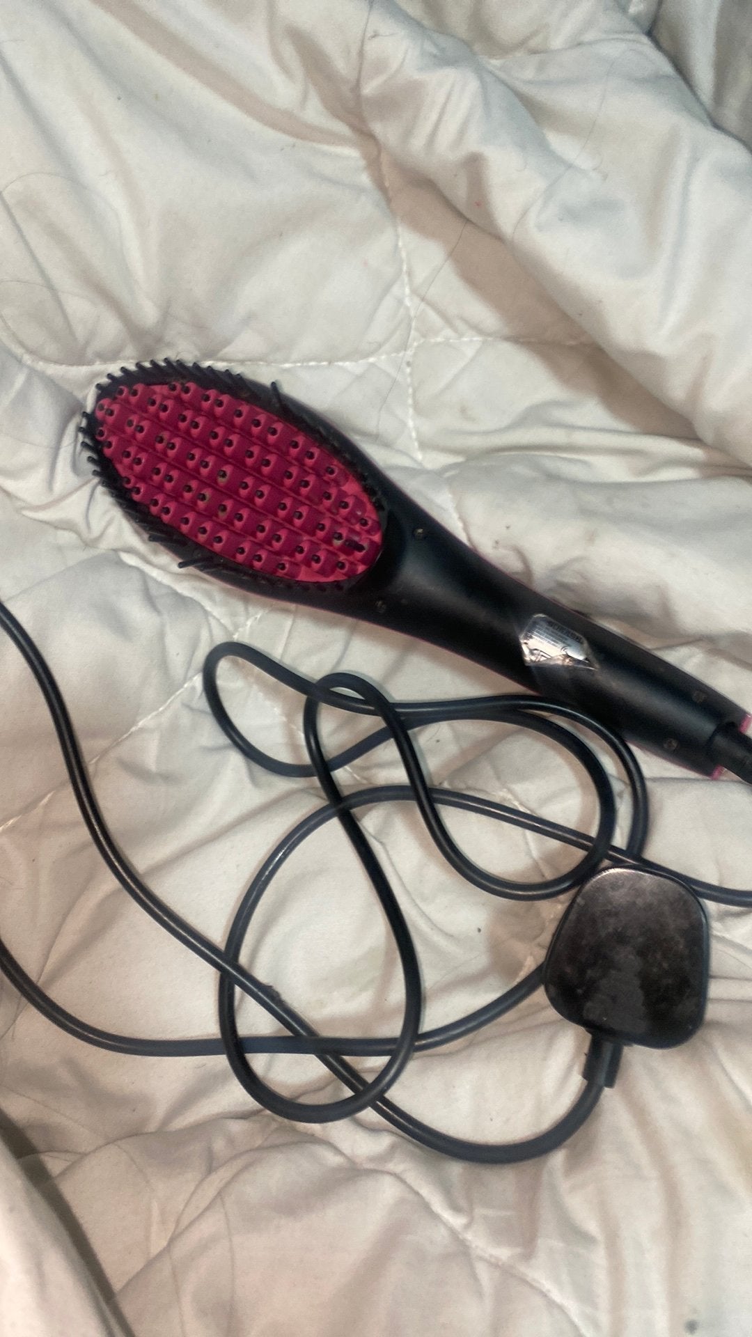 Revlon Warmeluchtborstel / Hot Air Brush - Roze / Zwart, Ophalen of Verzenden, Zo goed als nieuw, Krultang of Stijltang