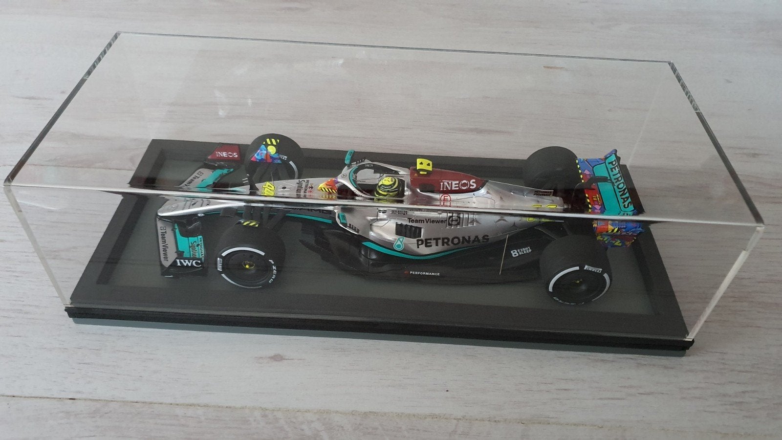 Lewis Hamilton Mercedes Miami GP 2022 Spark 1:18, Ophalen of Verzenden, Nieuw, Formule 1