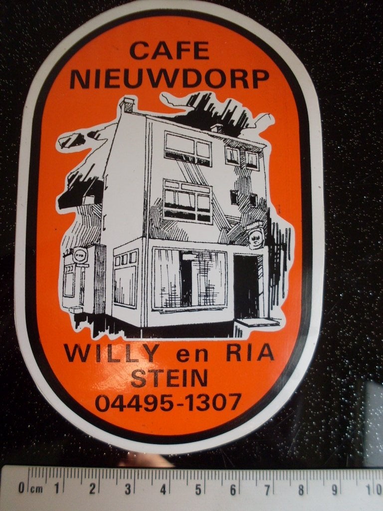 sticker cafe nieuwdorp stein Willy en Ria, Verzenden, Zo goed als nieuw, Bedrijf of Vereniging