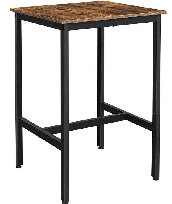 Vierkante ontbijtbartafel met zwaar stalen frame, 60x60x90cm, Huis en Inrichting, Barren, Ophalen, Zo goed als nieuw