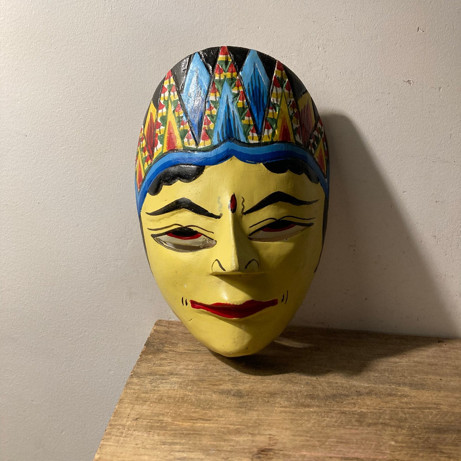 Handgeschilderd Balinees Topeng Masker - Houtsnijwerk, Ophalen of Verzenden