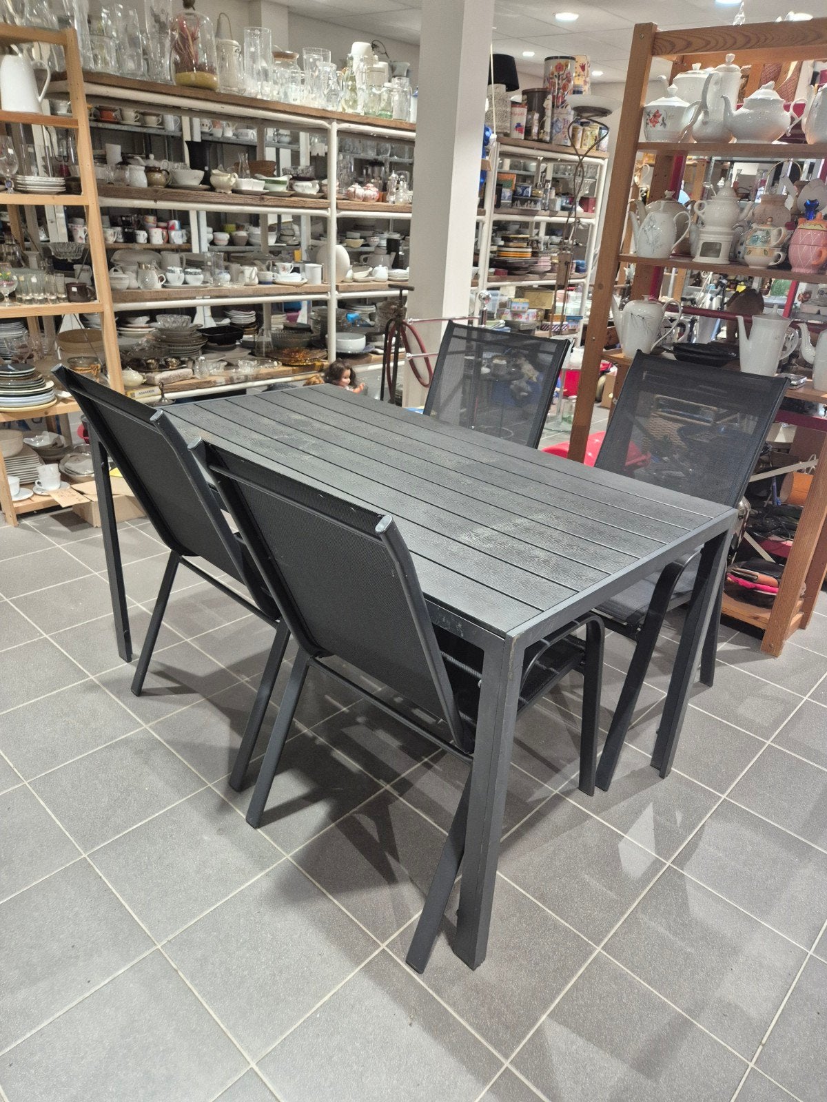 Tuintafel met 4 stoelen, Tuin en Terras, Gebruikt, Onbekend, Ophalen of Verzenden, Onbekend