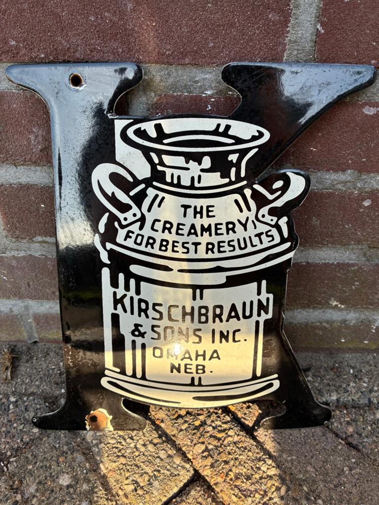 Vintage Kirschbraun & Sons Inc. Emaille Bord - Amerikaans, Ophalen of Verzenden